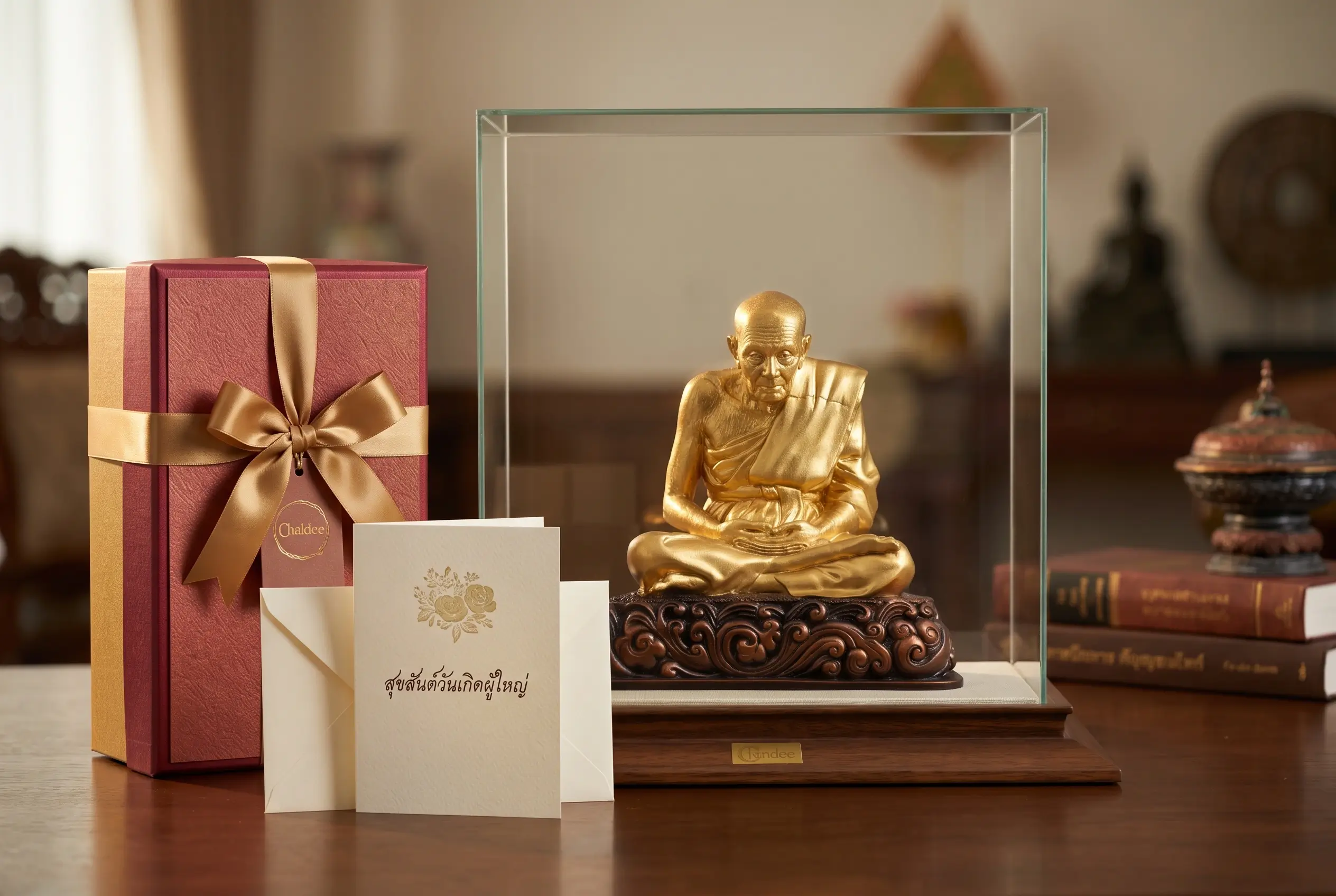 ของขวัญขอบคุณผู้ใหญ่พร้อมการ์ดที่เขียนข้อความเฉพาะบุคคล